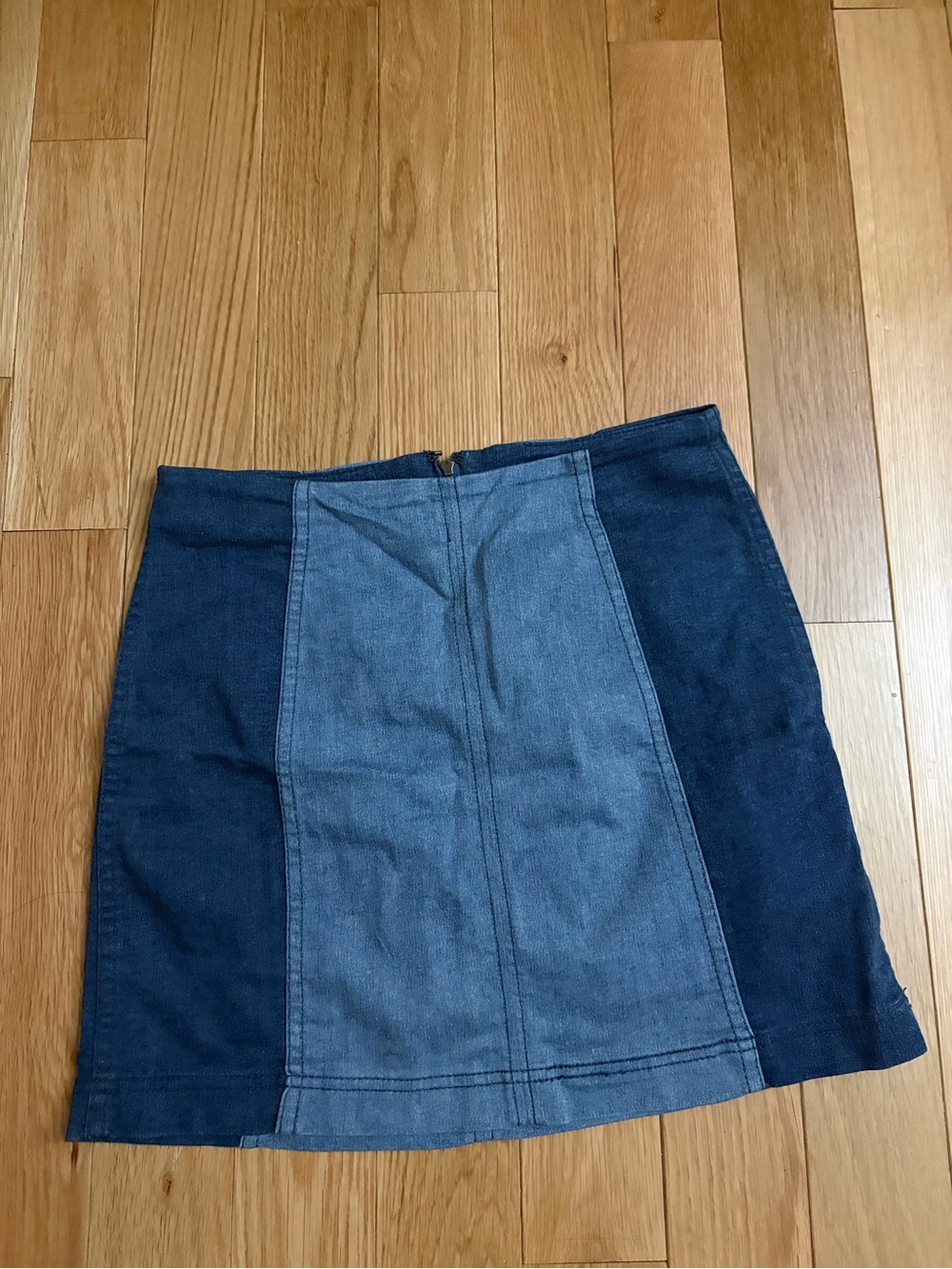 Free People - Colorblock Denim Mini Skirt - Blue